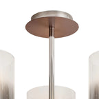 Regent Maisy 3 Light 540mm Semi Flush Ceiling Light - Mocha / Smoke Fade