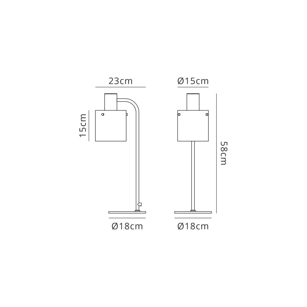 Regent Maisy 580mm High Table Lamp - dimensions