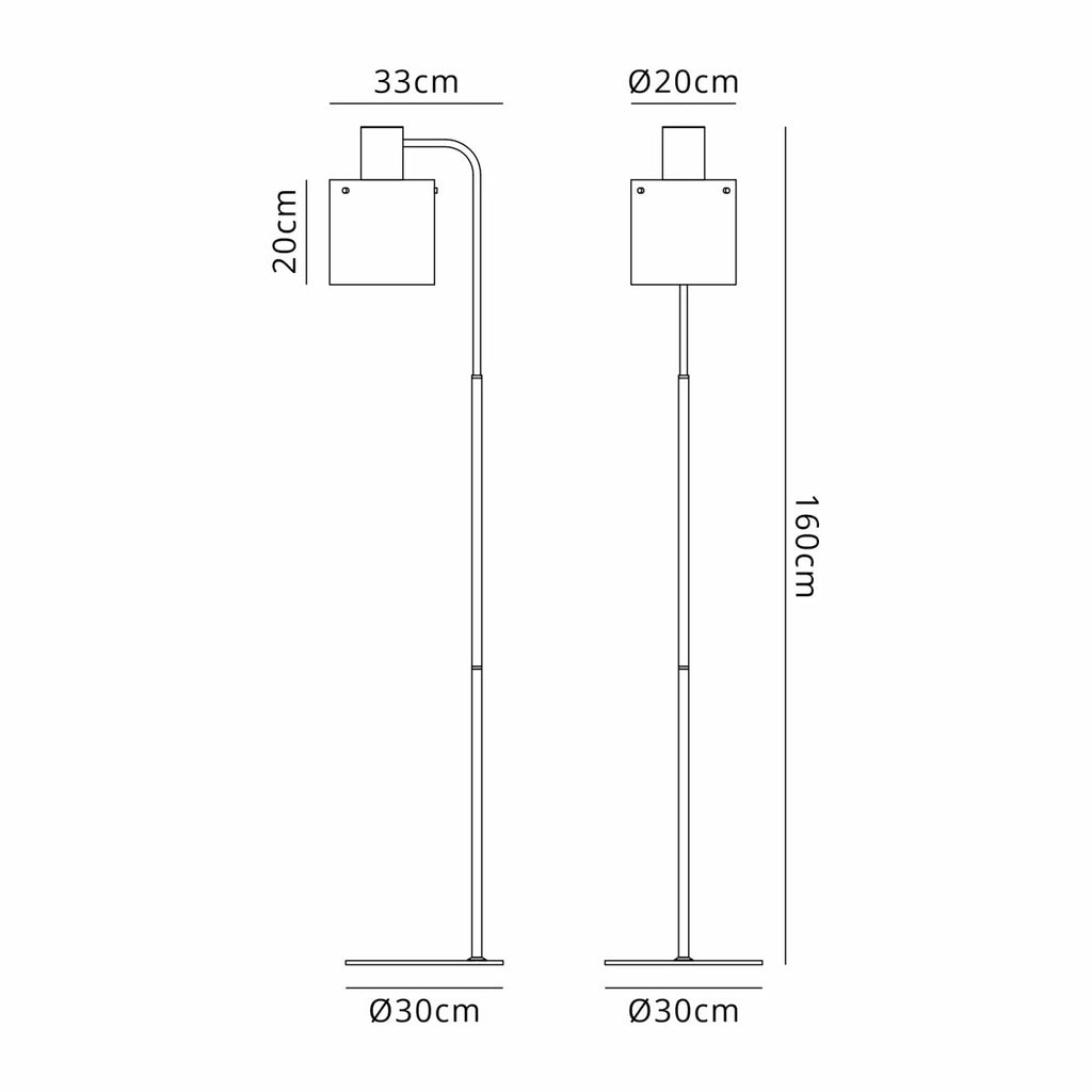 Regent Maisy Large Floor Lamp 1600mm High - dimensions