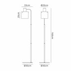 Regent Maisy Large Floor Lamp 1600mm High - dimensions