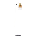 Regent Maisy Large Floor Lamp 1600mm High - Brass / Sand Black / Amber Fade