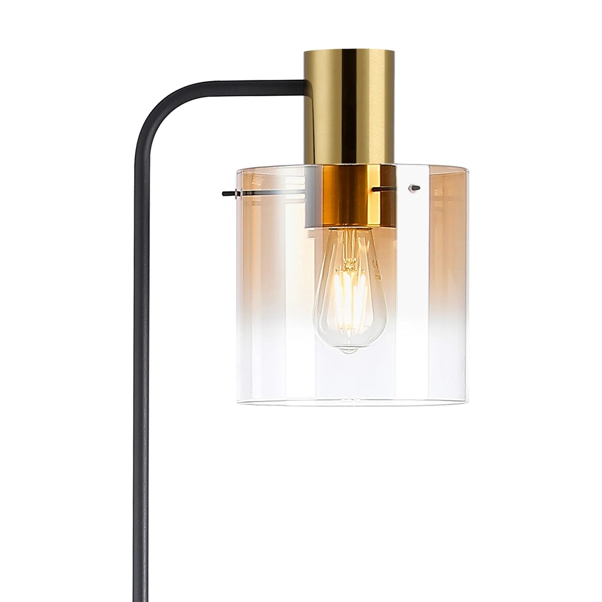 Regent Maisy Large Floor Lamp 1600mm High - Brass / Sand Black / Amber Fade