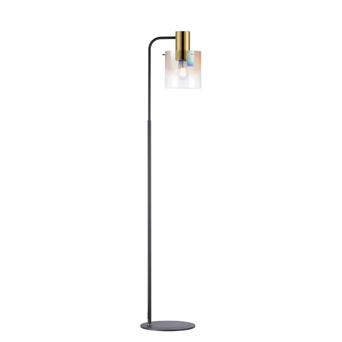 Regent Maisy Large Floor Lamp 1600mm High - Brass / Sand Black / Iridescent Fade