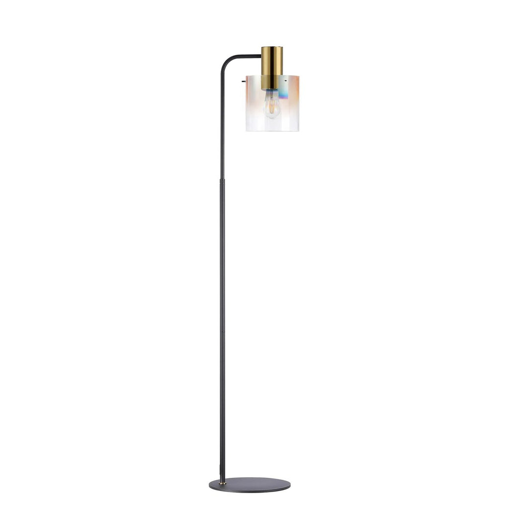 Regent Maisy Large Floor Lamp 1600mm High - Brass / Sand Black / Iridescent Fade