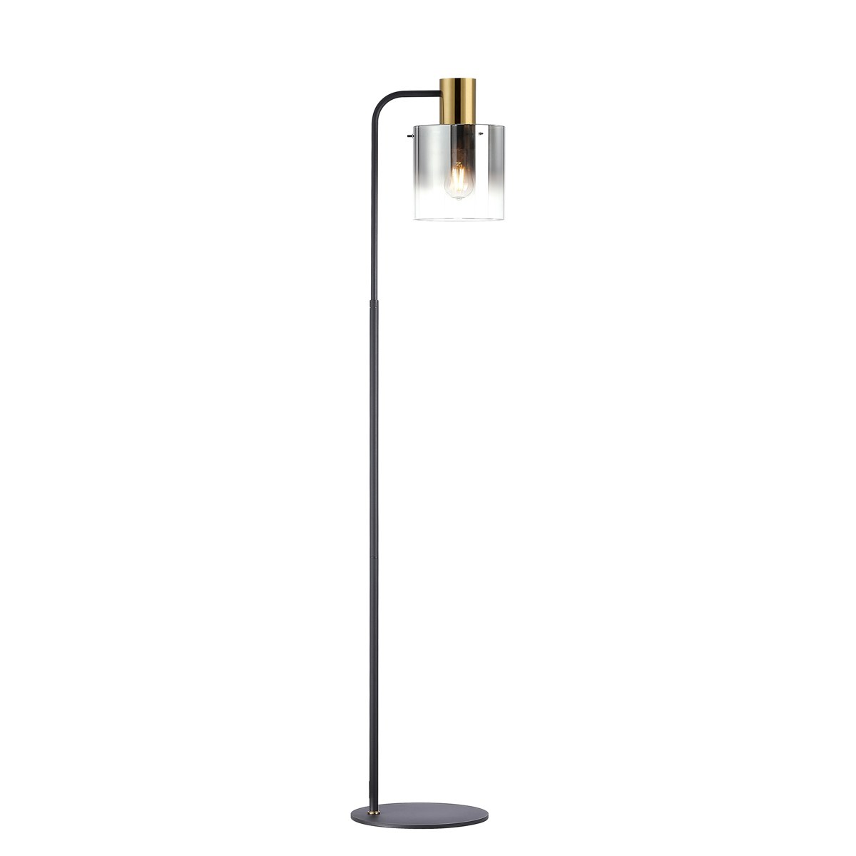 Regent Maisy Large Floor Lamp 1600mm High - Brass / Sand Black / Smoke Fade