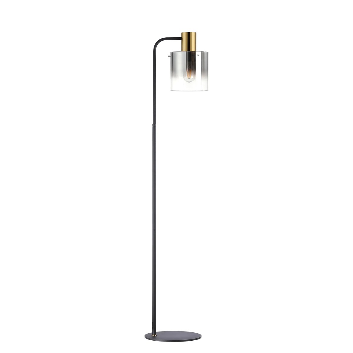 Regent Maisy Large Floor Lamp 1600mm High - Brass / Sand Black / Smoke Fade
