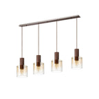 Regent Maisy 4 Light 1420mm Linear Pendant Light - Mocha / Amber Fade