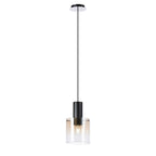 Regent Maisy 200mm Single Pendant Light - Black / Amber Fade