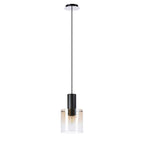 Regent Maisy 200mm Single Pendant Light - Black / Amber Fade