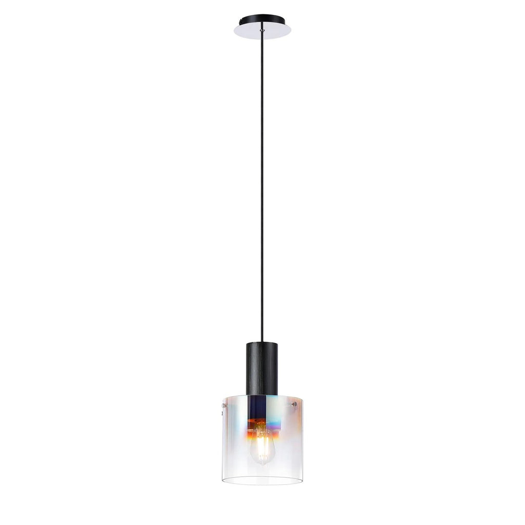 Regent Maisy 200mm Single Pendant Light - Black / Iridescent Fade