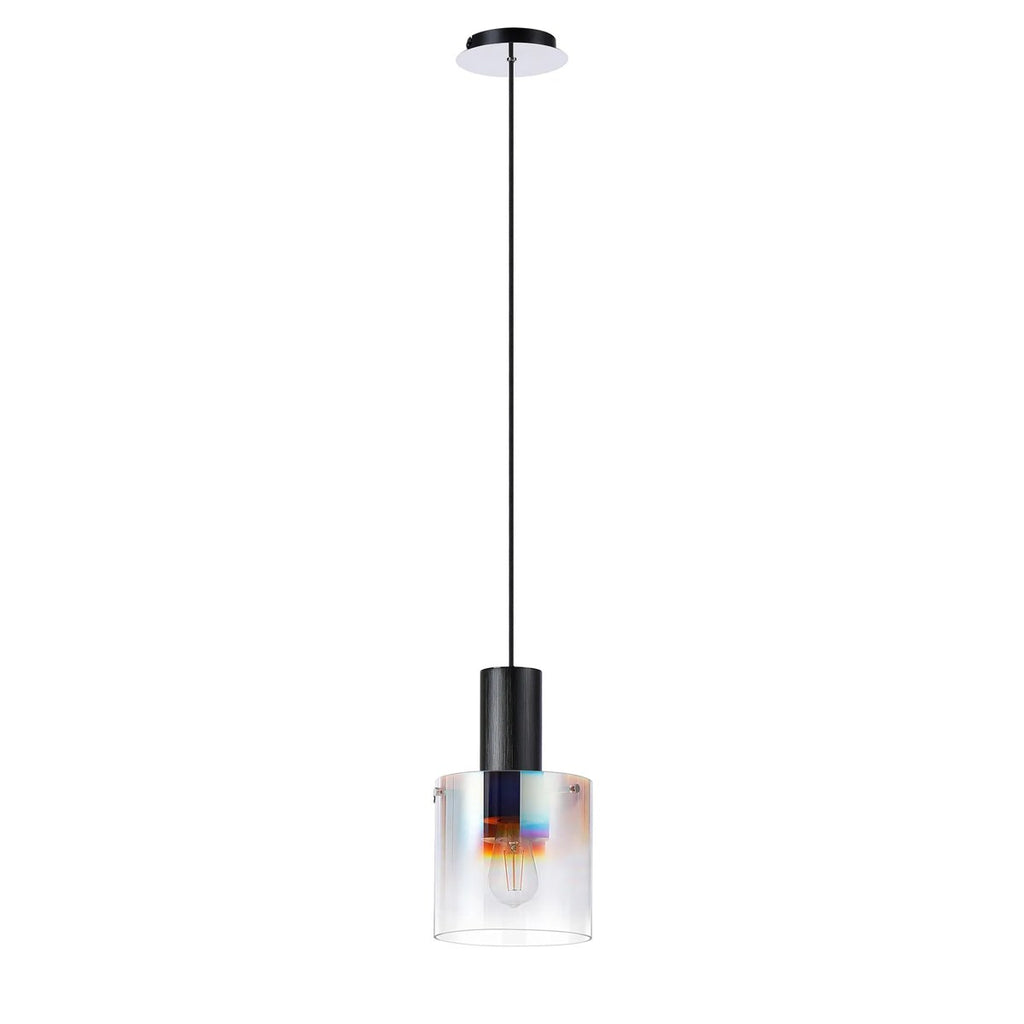 Regent Maisy 200mm Single Pendant Light - Black / Iridescent Fade
