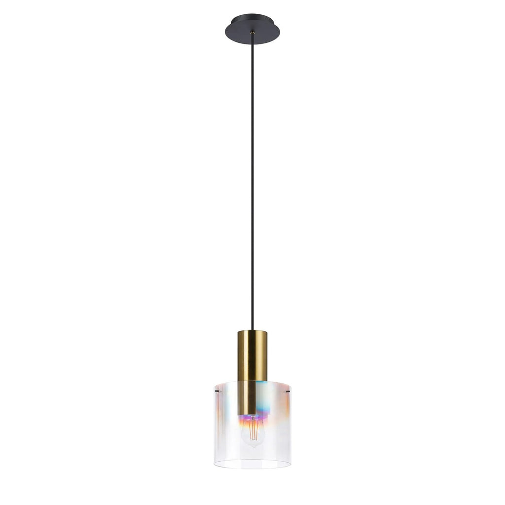 Regent Maisy 200mm Single Pendant Light - Brass / Sand Black / Iridescent Fade