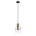 Regent Maisy 200mm Single Pendant Light - Brass / Sand Black / Iridescent Fade