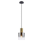 Regent Maisy 200mm Single Pendant Light - Brass / Sand Black / Smoke Fade