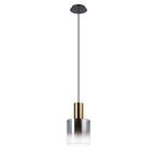 Regent Maisy 200mm Single Pendant Light - Brass / Sand Black / Smoke Fade