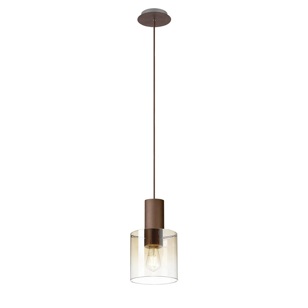 Regent Maisy 200mm Single Pendant Light - Mocha / Amber Fade