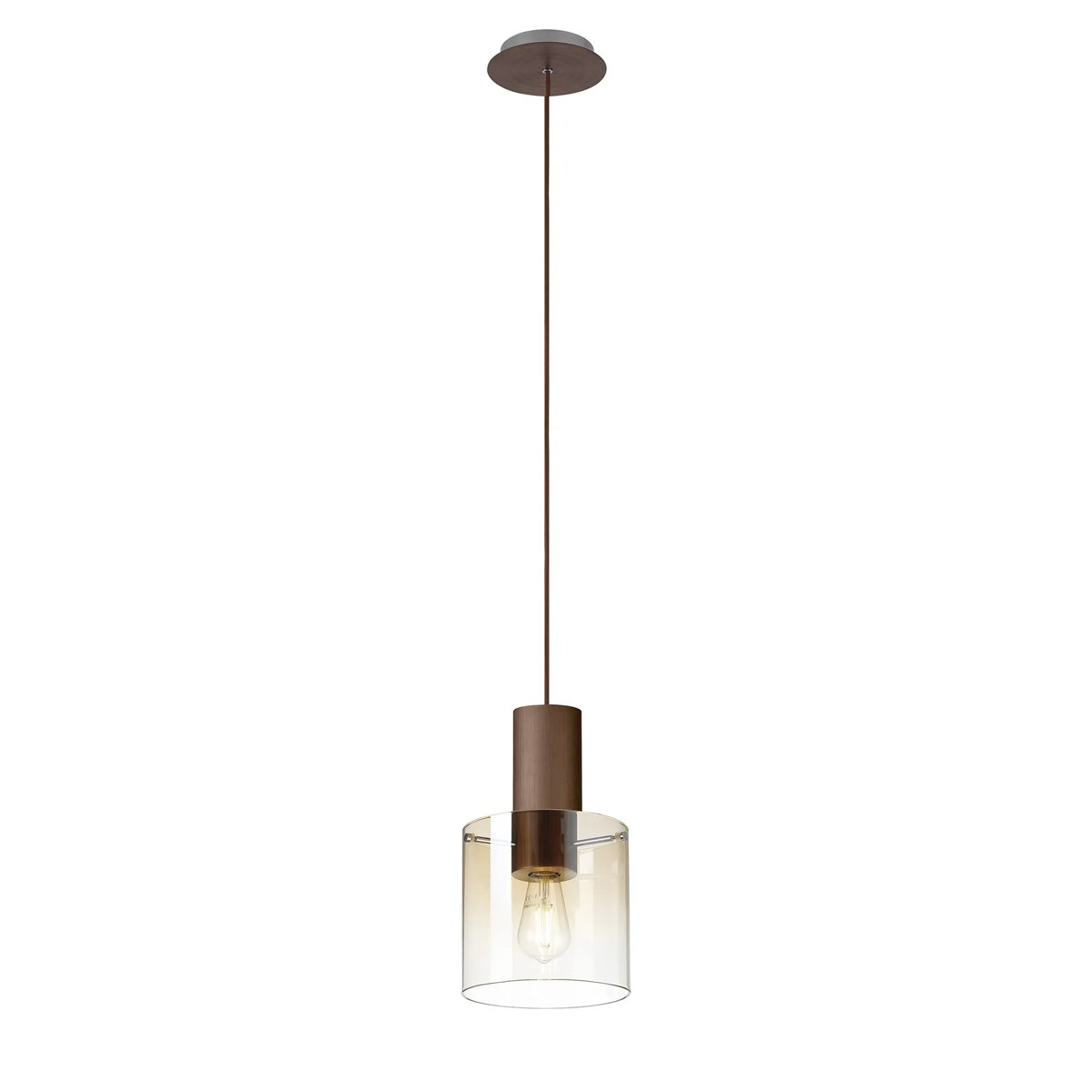 Regent Maisy 200mm Single Pendant Light - Mocha / Amber Fade