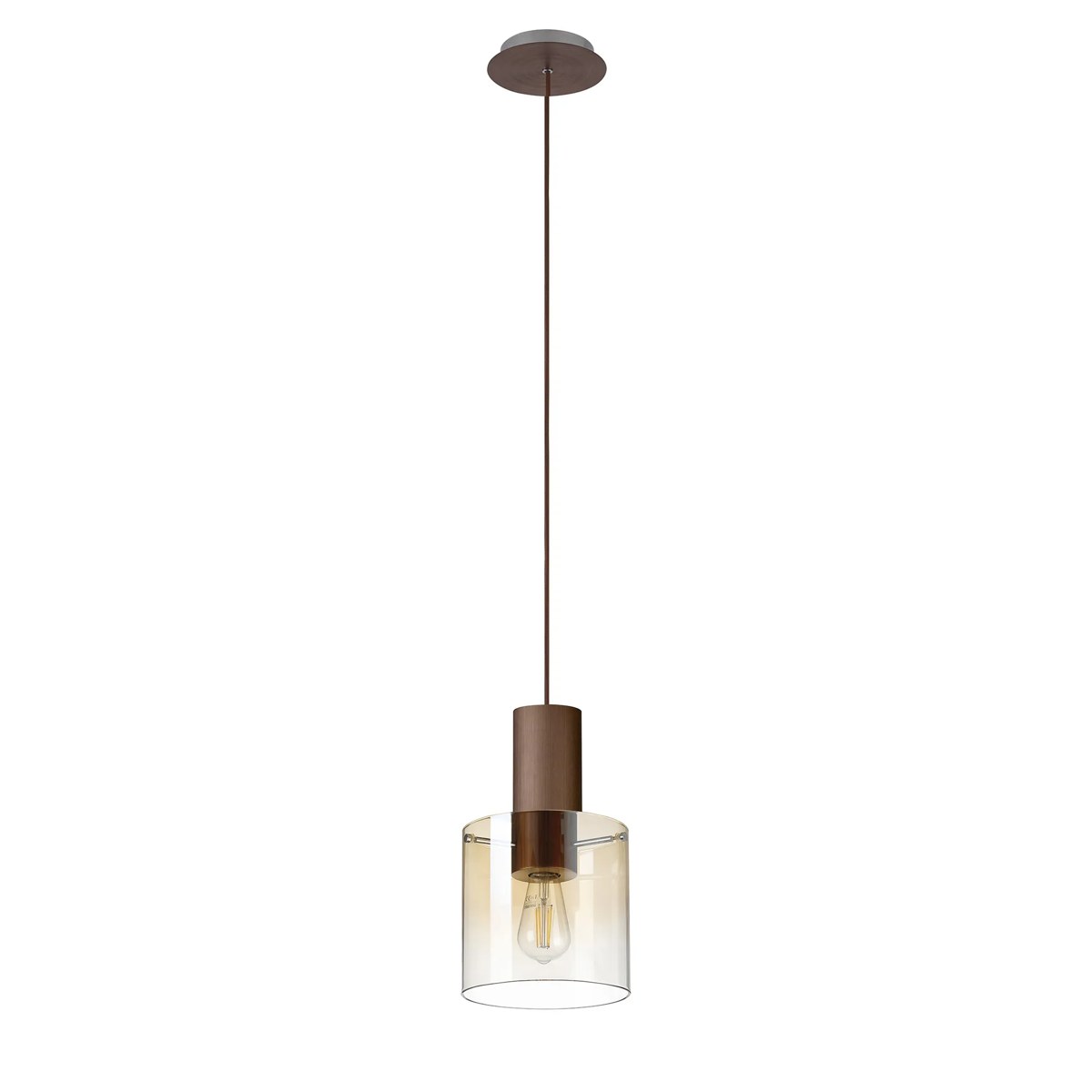 Regent Maisy 200mm Single Pendant Light - Mocha / Amber Fade