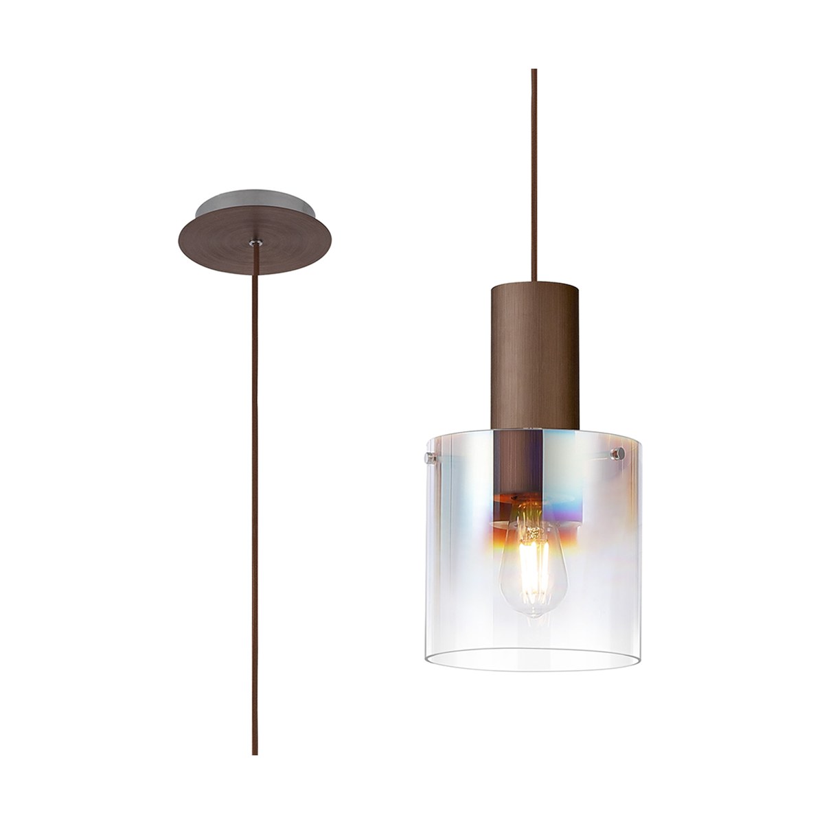 Regent Maisy 200mm Single Pendant Light - Mocha / Iridescent Fade