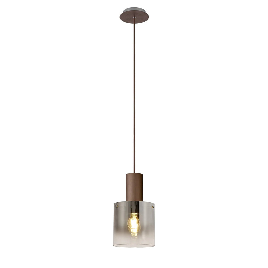 Regent Maisy 200mm Single Pendant Light - Mocha / Smoke Fade