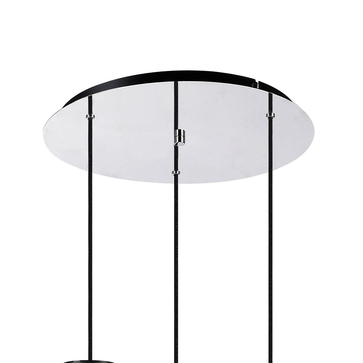 Regent Maisy 3 Light 500mm Round Pendant Light - Black / Amber Fade