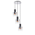 Regent Maisy 3 Light 500mm Round Pendant Light - Black / Iridescent Fade