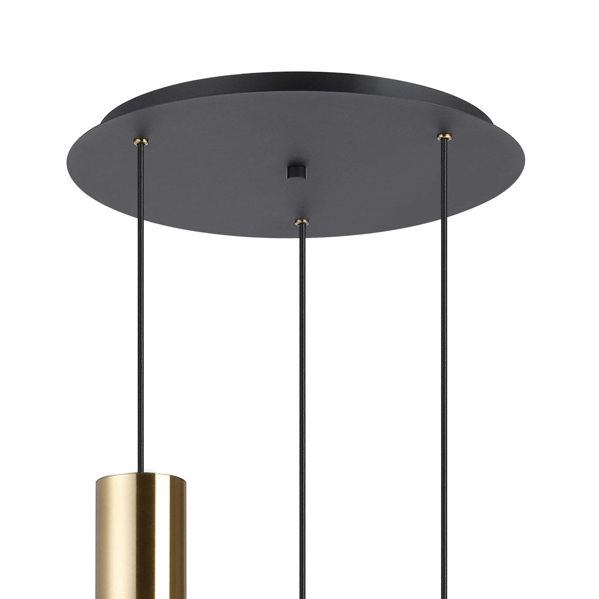 Regent Maisy 3 Light 500mm Round Pendant Light - Brass / Sand Black / Smoke Fade