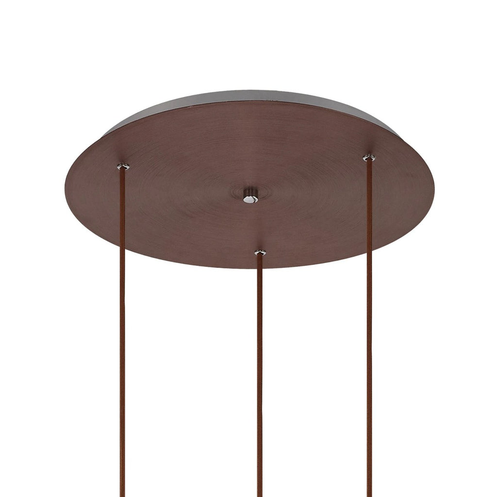 Regent Maisy 3 Light 500mm Round Pendant Light - Mocha / Amber Fade