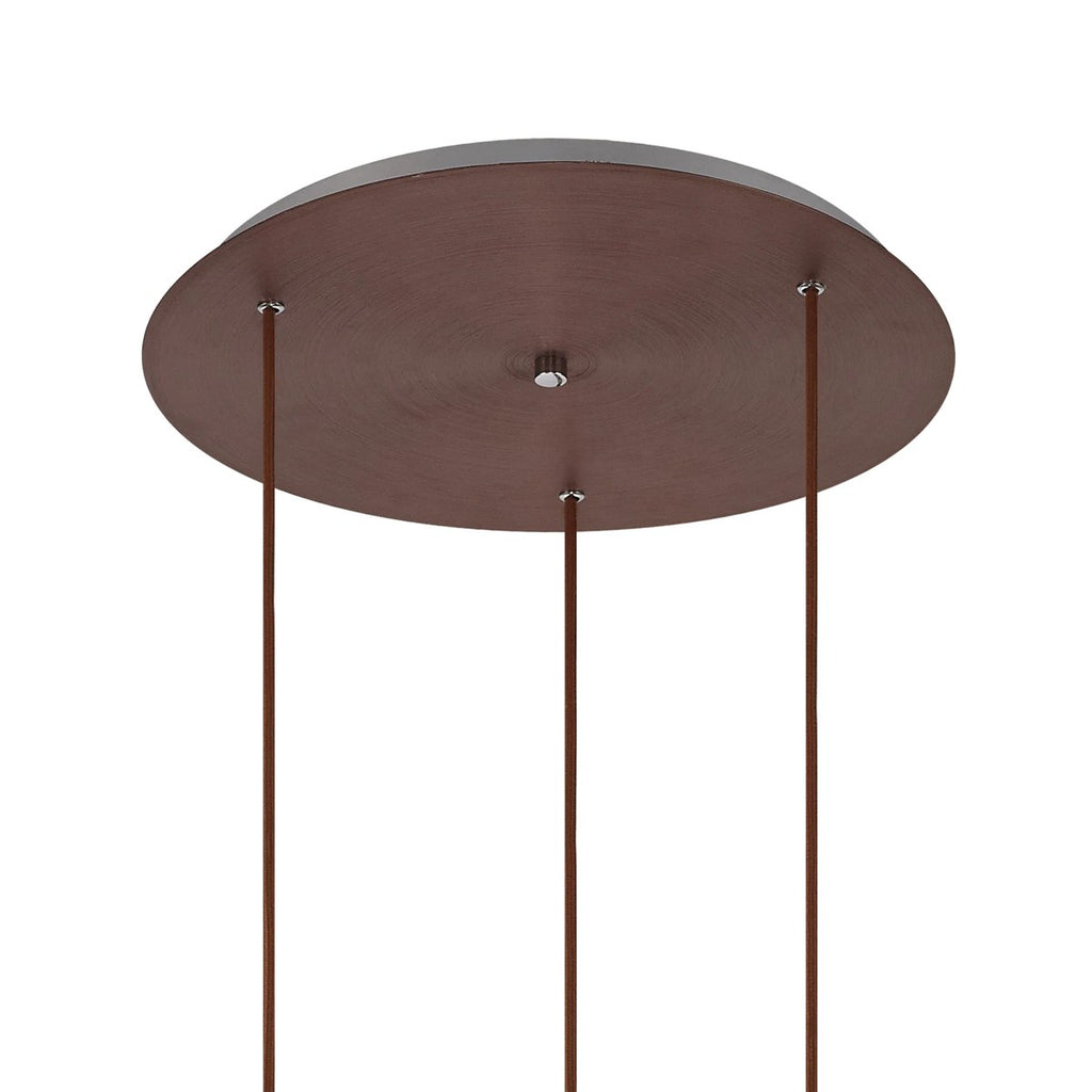 Regent Maisy 3 Light 500mm Round Pendant Light - Mocha / Smoke Fade