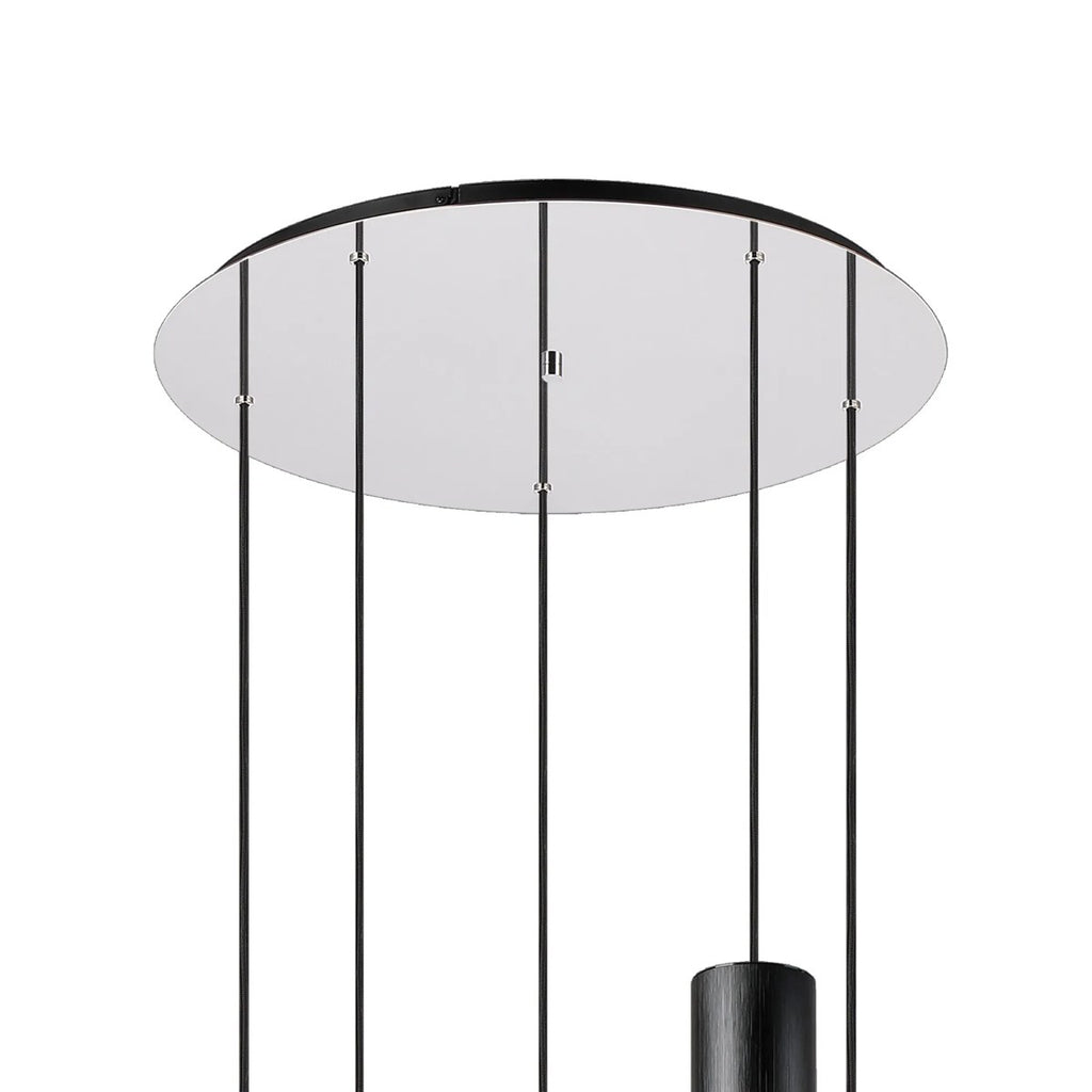 Regent Maisy 5 Light Adjustable Round Pendant 650mm - Black / Smoke Fade