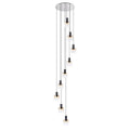 Regent Maisy 9 Light Adjustable Round Pendant Light 800mm - Black / Amber Fade
