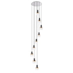 Regent Maisy 9 Light Adjustable Round Pendant Light 800mm - Black / Amber Fade