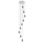 Regent Maisy 9 Light Adjustable Round Pendant Light 800mm - Black / Iridescent Fade