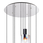 Regent Maisy 9 Light Adjustable Round Pendant Light 800mm - Black / Iridescent Fade