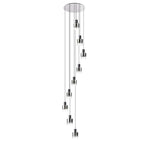 Regent Maisy 9 Light Adjustable Round Pendant Light 800mm - Black / Smoke Fade