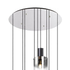 Regent Maisy 9 Light Adjustable Round Pendant Light 800mm - Black / Smoke Fade