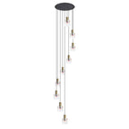Regent Maisy 9 Light Adjustable Round Pendant Light 800mm - Brass / Sand Black / Iridescent Fade