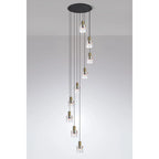 Regent Maisy 9 Light Adjustable Round Pendant Light 800mm - Brass / Sand Black / Iridescent Fade