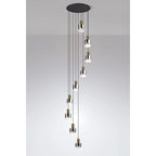 Regent Maisy 9 Light Adjustable Round Pendant Light 800mm - Brass / Sand Black / Smoke Fade