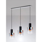 Regent Maisy 3 Light 1000mm Linear Pendant Light - Black / Iridescent Fade