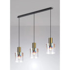 Regent Maisy 3 Light 1000mm Linear Pendant Light - Brass / Sand Black / Iridescent Fade
