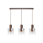Regent Maisy 3 Light 1000mm Linear Pendant Light - Mocha / Iridescent Fade