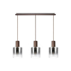 Regent Maisy 3 Light 1000mm Linear Pendant Light - Mocha / Smoke Fade