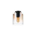 Regent Maisy 200mm Round Flush Ceiling Light - Black / Amber Fade