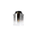 Regent Maisy 200mm Round Flush Ceiling Light - Brass / Sand Black / Smoke Fade