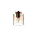 Regent Maisy 200mm Round Flush Ceiling Light - Mocha / Amber Fade