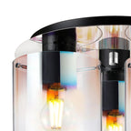 Regent Maisy 3 Light 370mm Round Flush Ceiling Light - Black / Iridescent Fade
