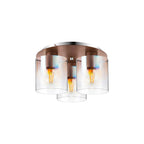 Regent Maisy 3 Light 370mm Round Flush Ceiling Light - Mocha / Iridescent Fade