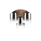 Regent Maisy 3 Light 370mm Round Flush Ceiling Light - Mocha / Smoke Fade