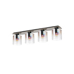 Regent Maisy 4 Light 900mm Linear Flush Ceiling Light - Black / Iridescent Fade